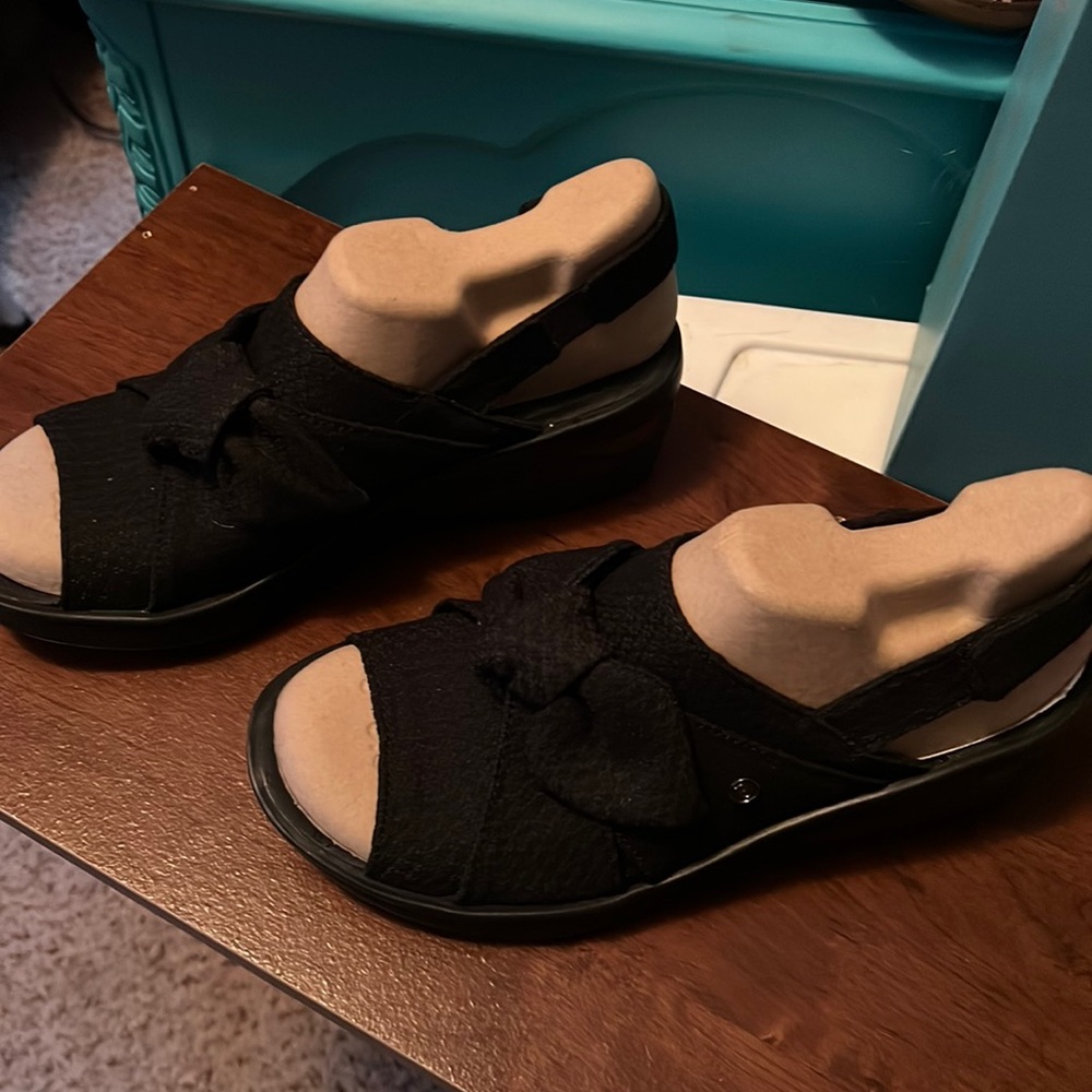 Black sling back sandals